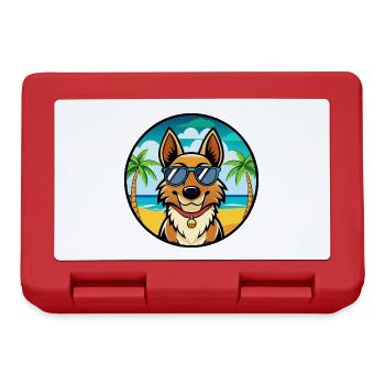 Roi Berger Chien Race Dessin Animé Lunettes De Soleil Plage - Boîte à goûter - rouge - Devant
