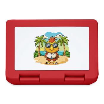 Hawk Funny Cartoon Summer Beach Sunglasses - Lunchbox - red - Front