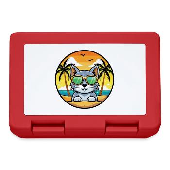 Australische Nebelkatzenrasse Cartoon Sonnenbrille Strand - Brotdose - Rot - Vorne