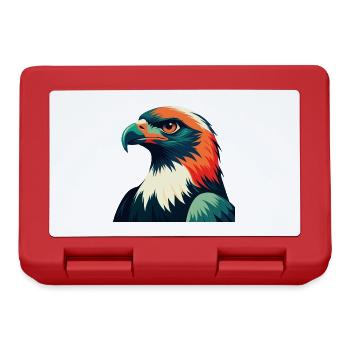 Hawk Cartoon Character Colorful Pet Animal - Lunchbox - red - Front