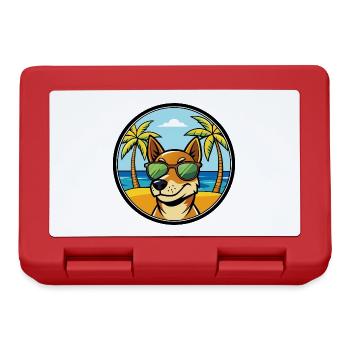 Serbischer dreifarbiger Laufhund Rasse Cartoon Strand - Brotdose - Rot - Vorne