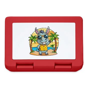 Esel Lustige Cartoon Sommer Strand Sonnenbrille - Brotdose - Rot - Vorne
