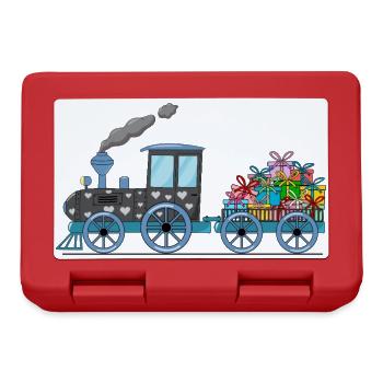 Children's train railway with trailer - Lunchbox - red - Front