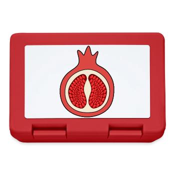 Granatapfel Apfel Frucht rot rote Früchte vegan - Brotdose - Rot - Vorne