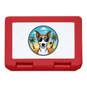 Smooth Fox Terrier Hunderasse Cartoon Sonnenbrille - Brotdose - Rot - Vorne
