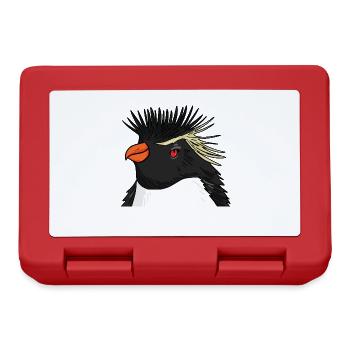 Pinguin mit Haare Felsenpinguin - Brotdose - Rot - Vorne