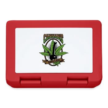 Cannabis saves Lives - Hanfblatt Vintage - Brotdose - Rot - Vorne
