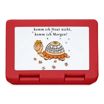 Schildkröte, komm ich Heut nicht, komm ich Morgen - Brotdose - Rot - Vorne