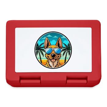 Berger Hollandais Chien Race Dessin Animé Lunettes De Soleil Plage - Boîte à goûter - rouge - Devant