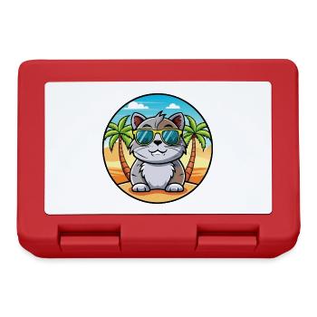 Schottische Falte Kurzhaarkatze Rasse Cartoon Strand - Brotdose - Rot - Vorne