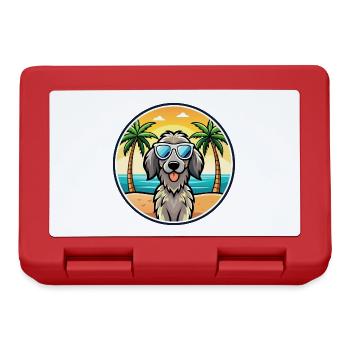 Deutsch Langhaar Vorstehhund Rasse Cartoon Strand - Brotdose - Rot - Vorne