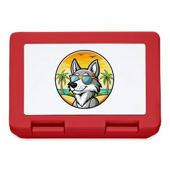 Tschechoslowakische Wolfshundrasse Cartoon Sonnenbrille - Brotdose - Rot - Vorne