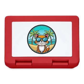 Hantilly Tiffany Cat Breed Cartoon Sunglass Beach - Lunchbox - red - Front