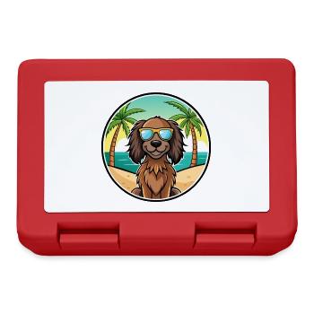 Deutsch Langhaar Vorstehhund Rasse Cartoon Strand - Brotdose - Rot - Vorne