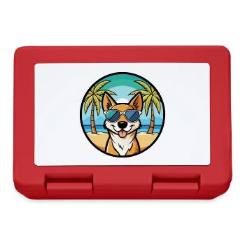 Perro De Presa Mallorquinische Hunderasse Cartoon Beach - Brotdose - Rot - Vorne