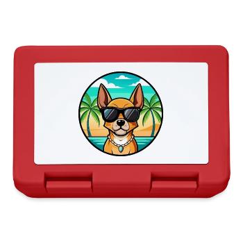 Englische Spielzeug Terrier Hund Rasse Cartoon Sonnenbrille - Brotdose - Rot - Vorne