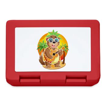 Lustige Murmeltier Cartoon Sommer Strand Sonnenbrille - Brotdose - Rot - Vorne