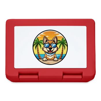 Tschechoslowakische Vlcak Hunderasse Cartoon Sonnenbrille - Brotdose - Rot - Vorne