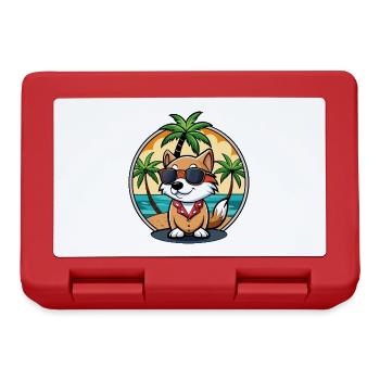 Kai Ken Hunderasse Cartoon Sonnenbrille Strand - Brotdose - Rot - Vorne