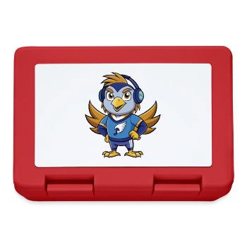 Falcon Funny Cartoon Character Musique de casque - Boîte à goûter - rouge - Devant