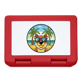 Berger De Beauce Hunderasse Cartoon Sonnenbrille Strand - Brotdose - Rot - Vorne