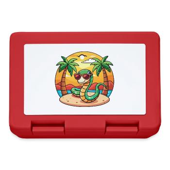 Schlange Lustige Cartoon Sommer Strand Sonnenbrille - Brotdose - Rot - Vorne