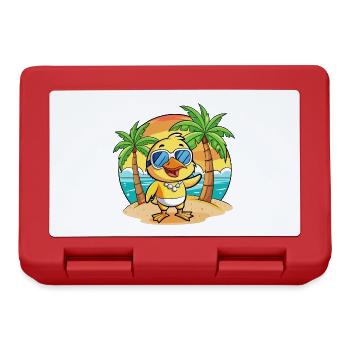 Duck Funny Cartoon Summer Beach Sunglasses - Lunchbox - red - Front