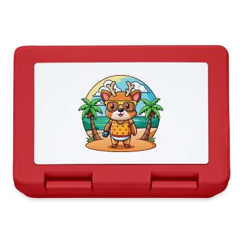 Hirsch Lustige Cartoon Sommer Strand Sonnenbrille - Brotdose - Rot - Vorne