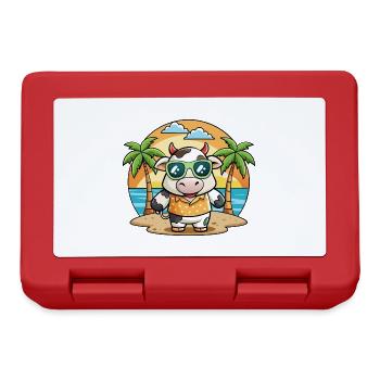 Cow Funny Cartoon Summer Beach Sunglasses - Lunchbox - red - Front