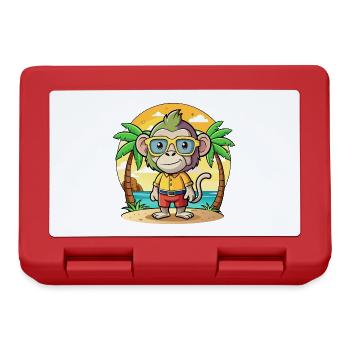 Pavian Lustige Cartoon Sommer Strand Sonnenbrille - Brotdose - Rot - Vorne