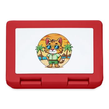 Lynx Lustige Cartoon Sommer Strand Sonnenbrille - Brotdose - Rot - Vorne