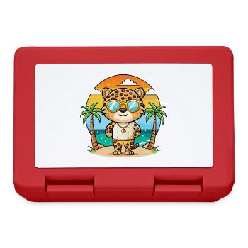 Leopard Lustige Cartoon Sommer Strand Sonnenbrille - Brotdose - Rot - Vorne