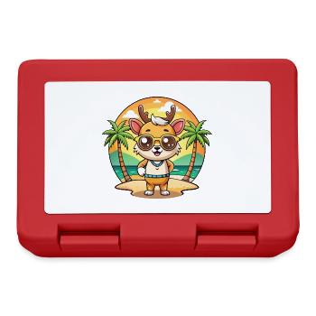 Lunettes de soleil de plage d’été de dessin animé drôle de cerf - Boîte à goûter - rouge - Devant
