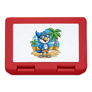Blue Jay Lustige Cartoon Sommer Strand Sonnenbrille - Brotdose - Rot - Vorne