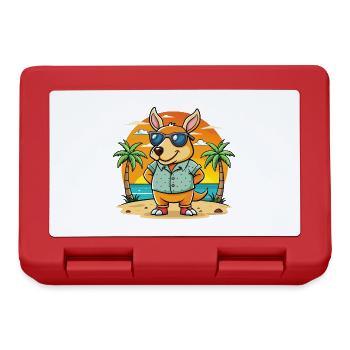 Aardvark Funny Cartoon Summer Beach Sunglasses - Lunchbox - red - Front