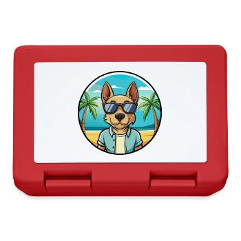 Thai Ridgeback Dog Breed Cartoon Sunglasses Beach - Lunchbox - red - Front