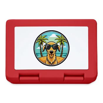 Sloughi Hunderasse Cartoon Sonnenbrille Strand - Brotdose - Rot - Vorne
