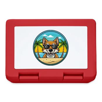 Tiroler Bracke Hunderasse Cartoon Sonnenbrille Strand - Brotdose - Rot - Vorne