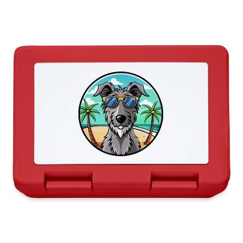 Lunettes de soleil écossaises Deerhound Dog Breed Cartoon - Boîte à goûter - rouge - Devant