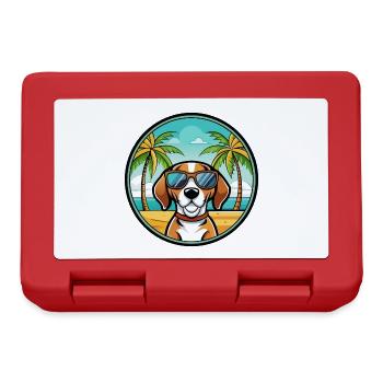 Treeing Walker Coonhound Hunderasse Cartoon Strand - Brotdose - Rot - Vorne