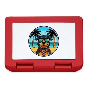 Rottweiler Chien Race Dessin Animé Lunettes De Soleil Plage - Boîte à goûter - rouge - Devant