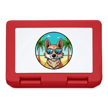 Slovensky Kopov Hunderasse Cartoon Sonnenbrille Strand - Brotdose - Rot - Vorne