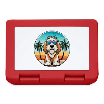 Petit Basset Griffon Vendeen Hunderasse Karikatur - Brotdose - Rot - Vorne