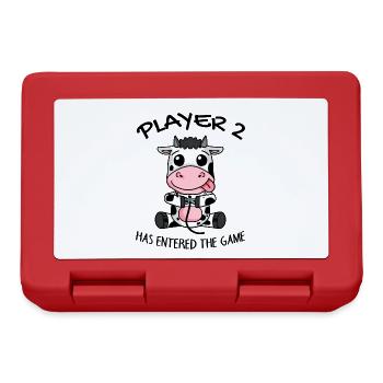 Zweite Kind Spieler 2 Baby Kuh Schwanger Geschenk - Brotdose - Rot - Vorne