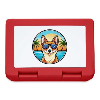 Norwegische Lundehund Hunderasse Cartoon Sonnenbrille - Brotdose - Rot - Vorne