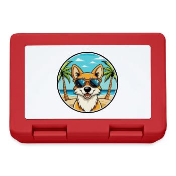 Neuguinea Singende Hunderasse Cartoon Sonnenbrille - Brotdose - Rot - Vorne