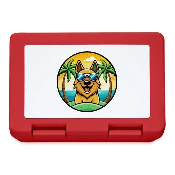 Roi Berger Chien Race Dessin Animé Lunettes De Soleil Plage - Boîte à goûter - rouge - Devant