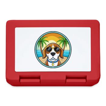 Kerry Beagle Hunderasse Cartoon Sonnenbrille Strand - Brotdose - Rot - Vorne