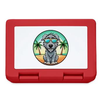 Irischer Wolfshund Hunderasse Cartoon Sonnenbrille Strand - Brotdose - Rot - Vorne