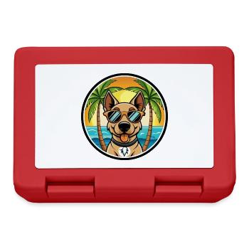 Deutscher Jagdterrier Hunderasse Cartoon Beach - Brotdose - Rot - Vorne